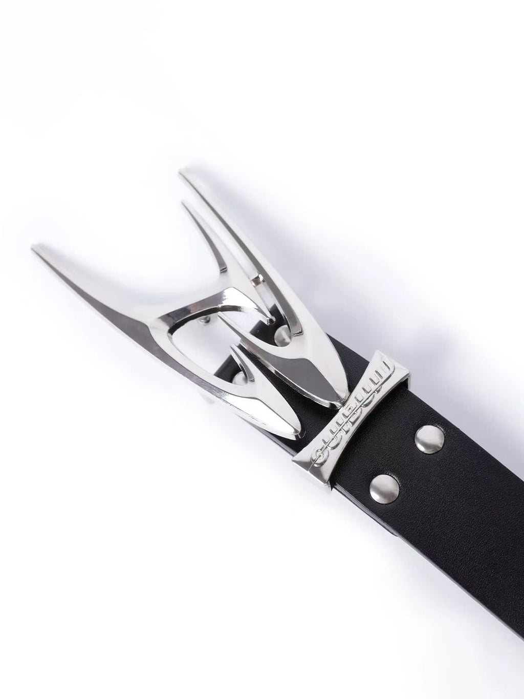 Cuibuju Leather Belt Spiked & Melting Heart Metal Buckle Waist Belt