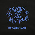 Louis Vuitton 25FW Dreamin' Man Graffiti Slogan Print Long Sleeve T-Shirt Black